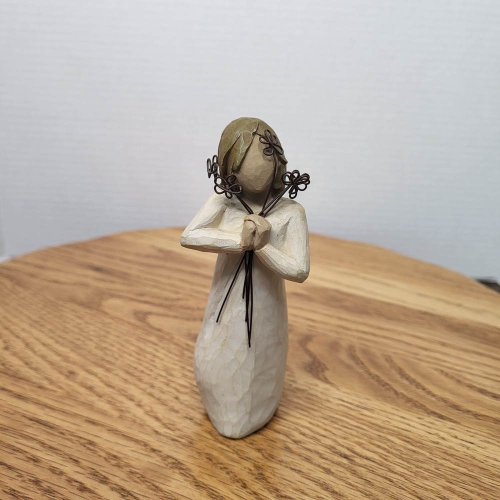 Willow Tree "Friendship" Figurine 2004 Demdaco By Susan Lordi Wire Flowers